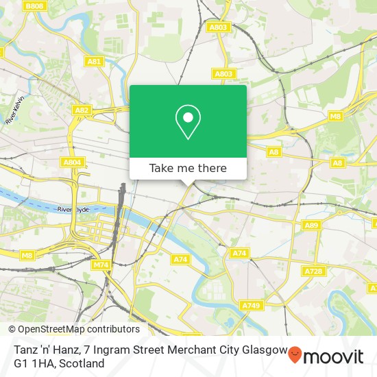 Tanz 'n' Hanz, 7 Ingram Street Merchant City Glasgow G1 1HA map