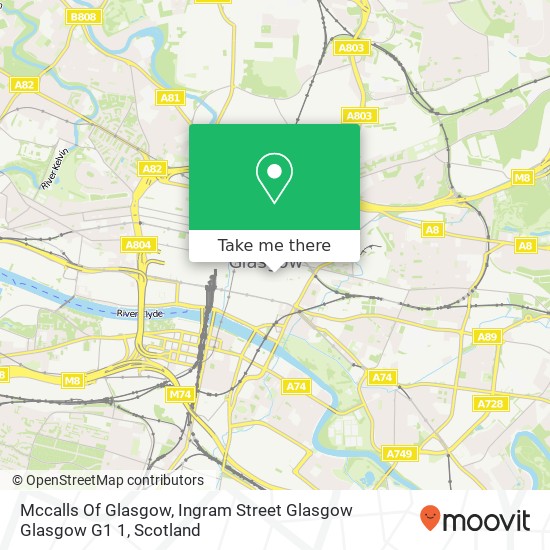 Mccalls Of Glasgow, Ingram Street Glasgow Glasgow G1 1 map