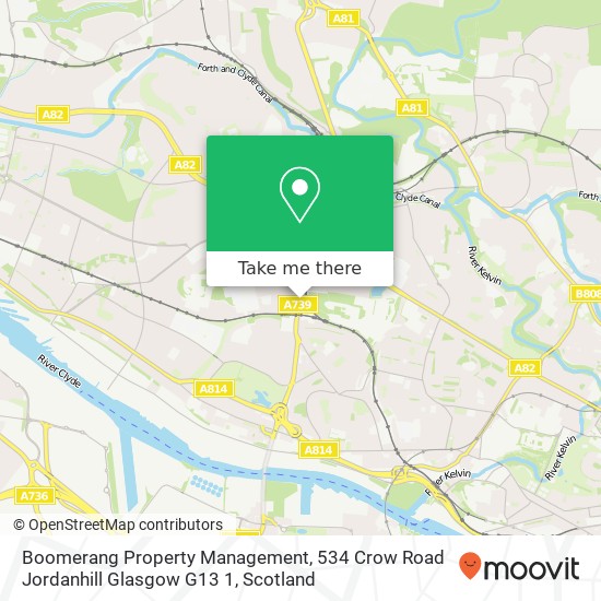 Boomerang Property Management, 534 Crow Road Jordanhill Glasgow G13 1 map