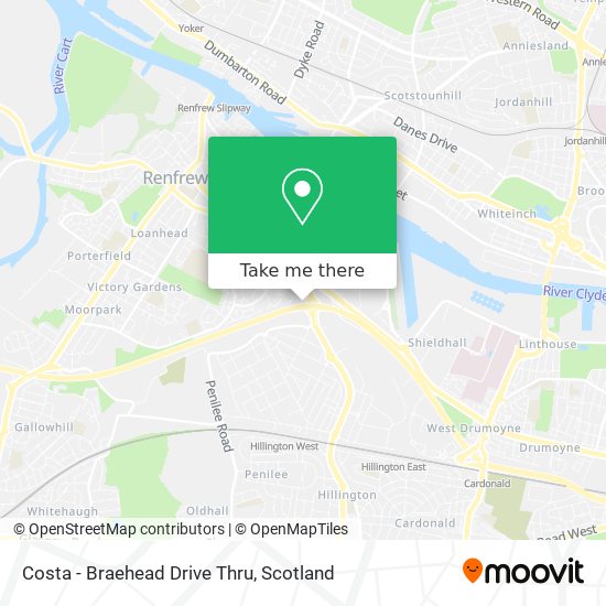 Costa - Braehead Drive Thru map