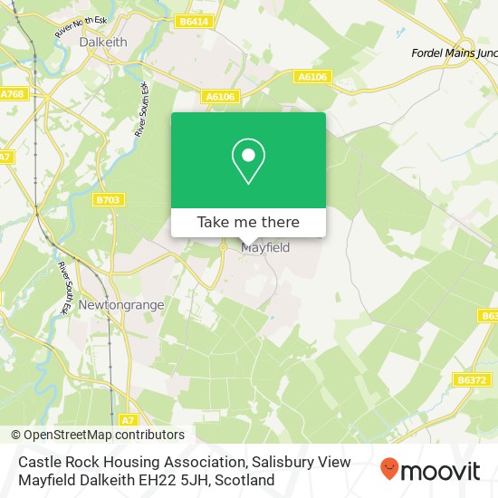 Castle Rock Housing Association, Salisbury View Mayfield Dalkeith EH22 5JH map