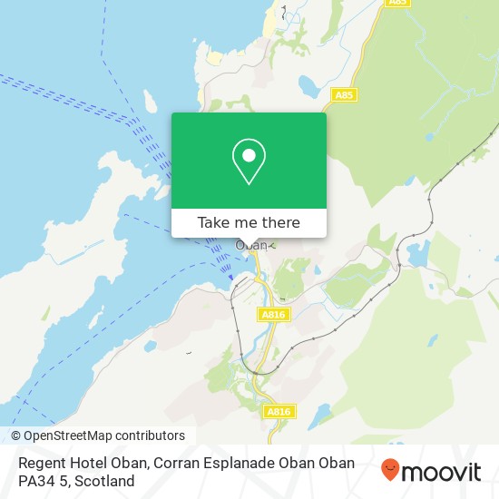 Regent Hotel Oban, Corran Esplanade Oban Oban PA34 5 map