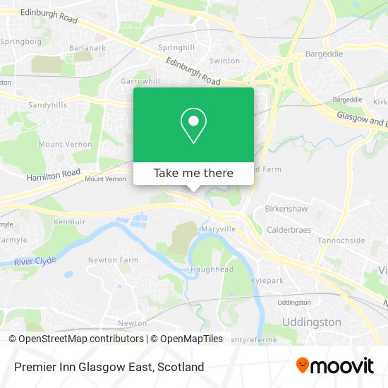 Premier Inn Glasgow East map