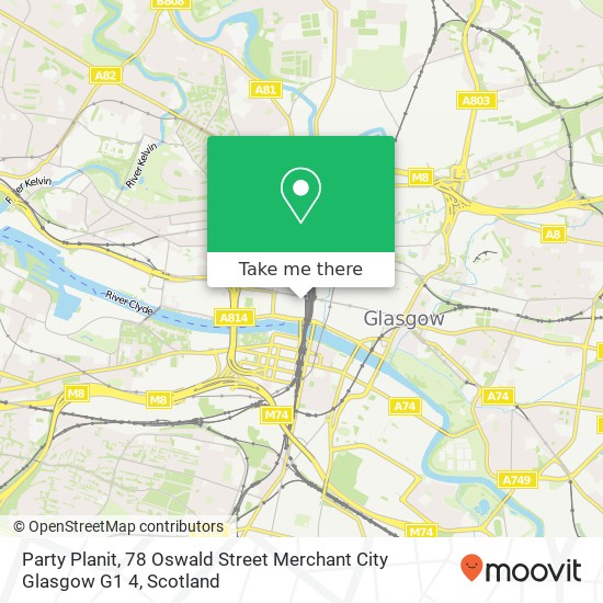 Party Planit, 78 Oswald Street Merchant City Glasgow G1 4 map