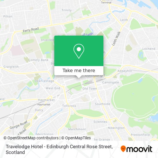 Travelodge Hotel - Edinburgh Central Rose Street map