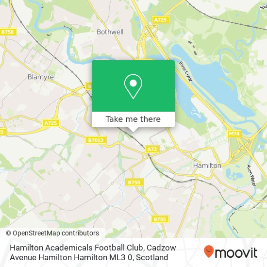 Hamilton Academicals Football Club, Cadzow Avenue Hamilton Hamilton ML3 0 map