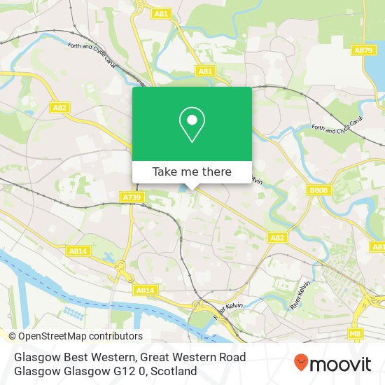 Glasgow Best Western, Great Western Road Glasgow Glasgow G12 0 map