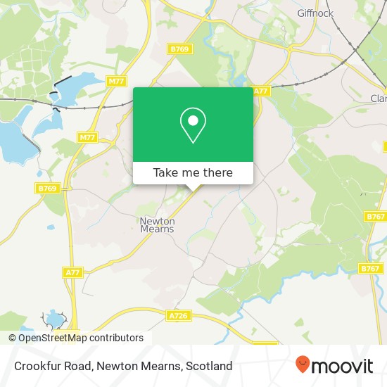Crookfur Road, Newton Mearns map