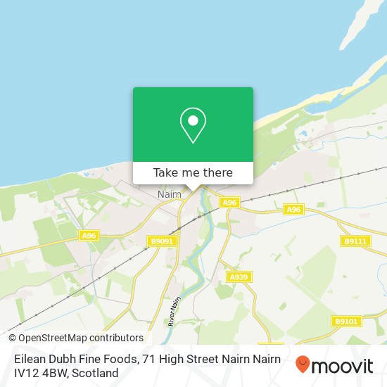 Eilean Dubh Fine Foods, 71 High Street Nairn Nairn IV12 4BW map