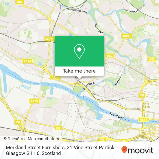 Merkland Street Furnishers, 21 Vine Street Partick Glasgow G11 6 map