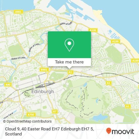 Cloud 9, 40 Easter Road EH7 Edinburgh EH7 5 map