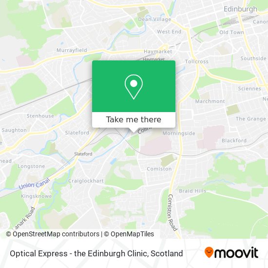 Optical Express - the Edinburgh Clinic map