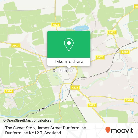 The Sweet Stop, James Street Dunfermline Dunfermline KY12 7 map