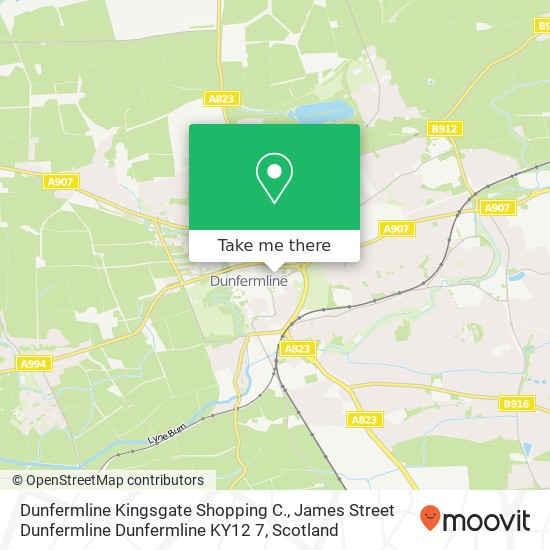 Dunfermline Kingsgate Shopping C., James Street Dunfermline Dunfermline KY12 7 map