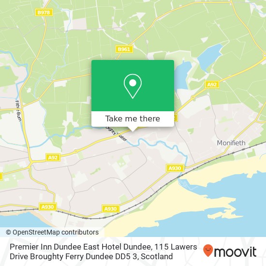 Premier Inn Dundee East Hotel Dundee, 115 Lawers Drive Broughty Ferry Dundee DD5 3 map