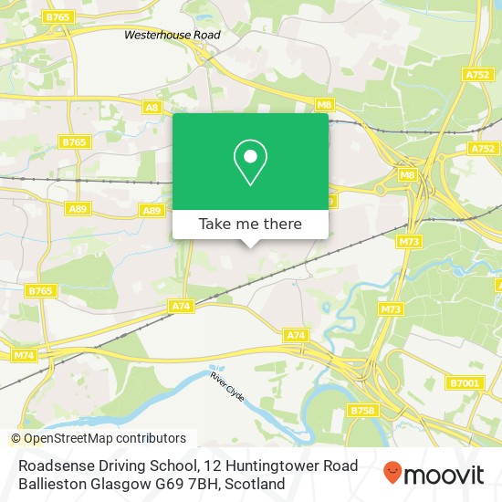 Roadsense Driving School, 12 Huntingtower Road Ballieston Glasgow G69 7BH map