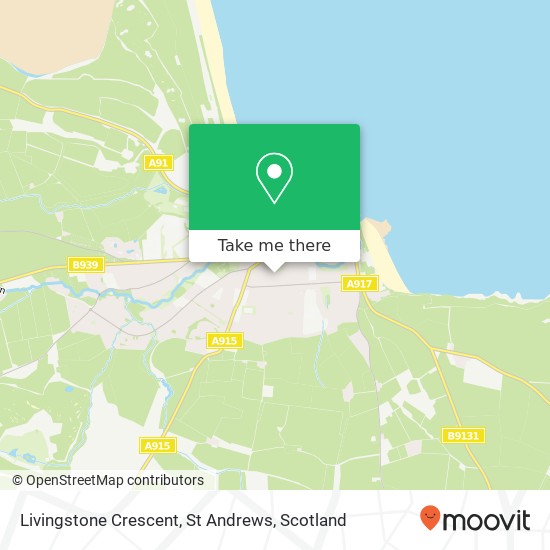 Livingstone Crescent, St Andrews map