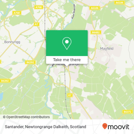 Santander, Newtongrange Dalkeith map