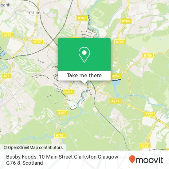 Busby Foods, 10 Main Street Clarkston Glasgow G76 8 map