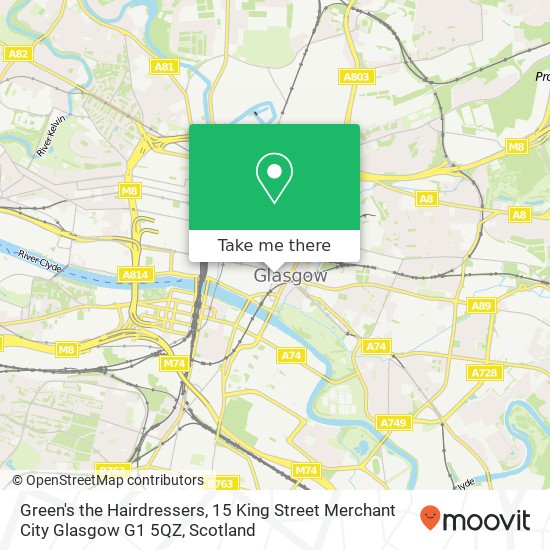 Green's the Hairdressers, 15 King Street Merchant City Glasgow G1 5QZ map