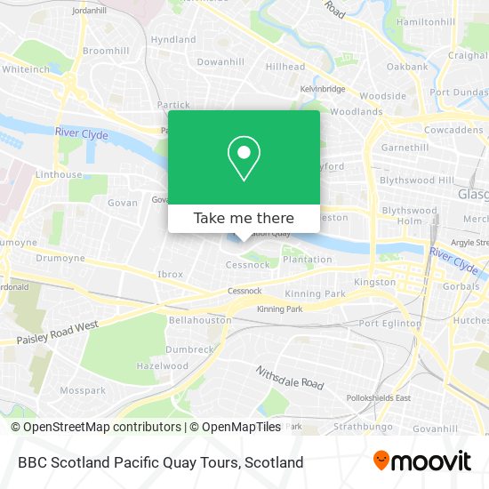 BBC Scotland Pacific Quay Tours map