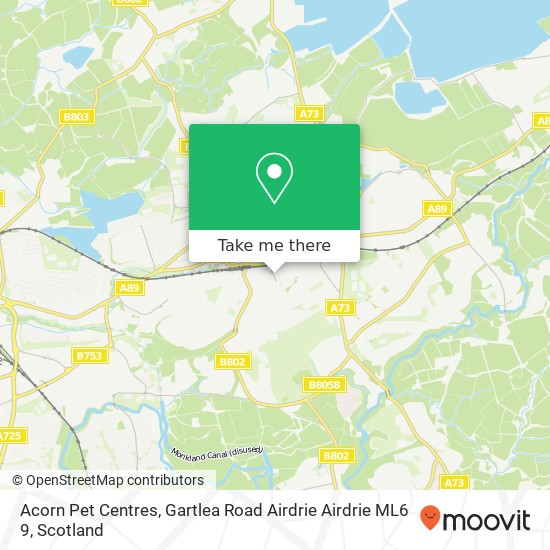 Acorn Pet Centres, Gartlea Road Airdrie Airdrie ML6 9 map