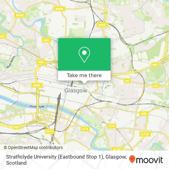 Strathclyde University (Eastbound Stop 1), Glasgow map