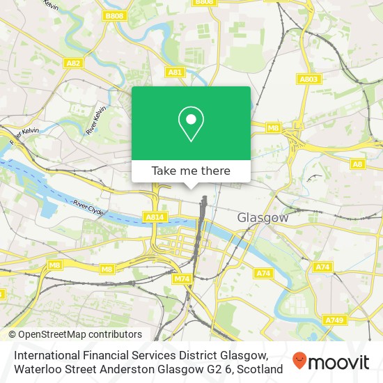 International Financial Services District Glasgow, Waterloo Street Anderston Glasgow G2 6 map