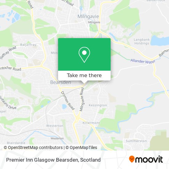Premier Inn Glasgow Bearsden map