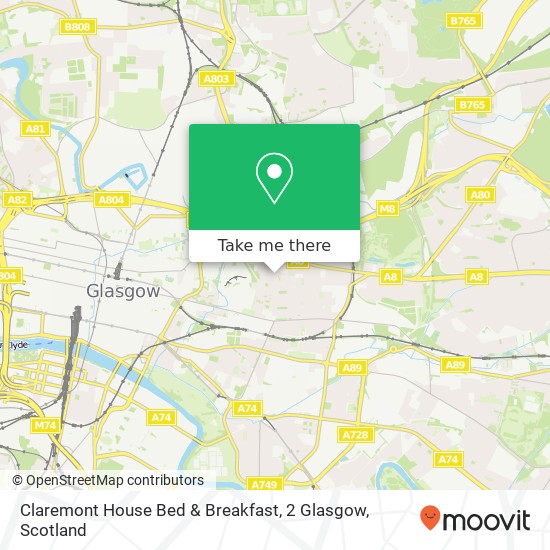 Claremont House Bed & Breakfast, 2 Glasgow map