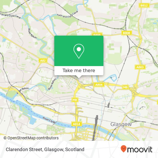 Clarendon Street, Glasgow map
