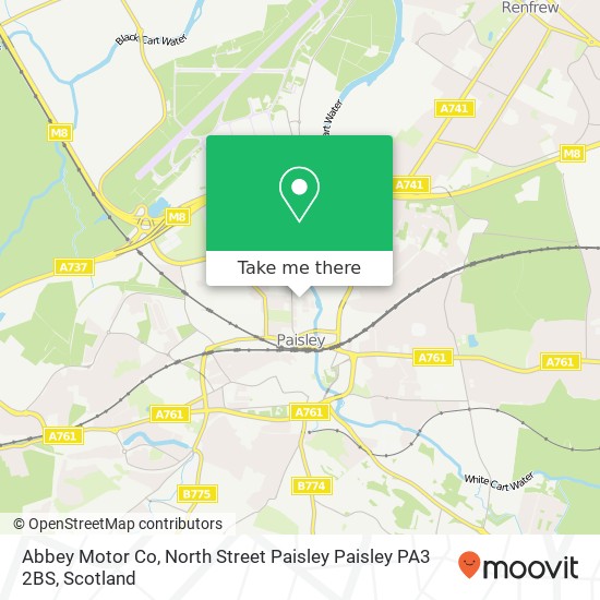 Abbey Motor Co, North Street Paisley Paisley PA3 2BS map