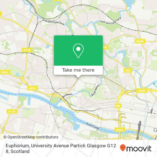 Euphorium, University Avenue Partick Glasgow G12 8 map