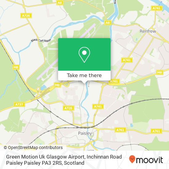 Green Motion Uk Glasgow Airport, Inchinnan Road Paisley Paisley PA3 2RS map