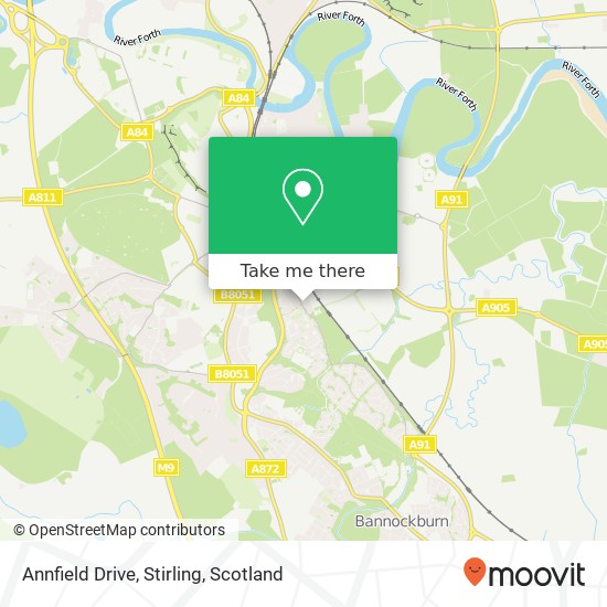 Annfield Drive, Stirling map
