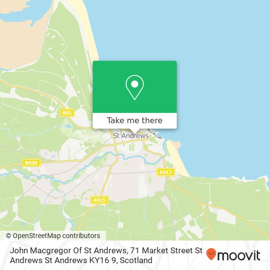 John Macgregor Of St Andrews, 71 Market Street St Andrews St Andrews KY16 9 map