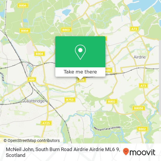 McNeil John, South Burn Road Airdrie Airdrie ML6 9 map