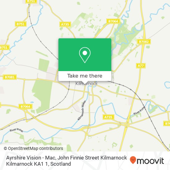 Ayrshire Vision - Mac, John Finnie Street Kilmarnock Kilmarnock KA1 1 map