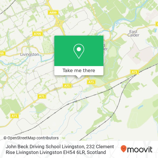 John Beck Driving School Livingston, 232 Clement Rise Livingston Livingston EH54 6LR map