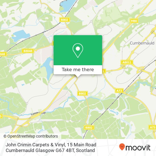 John Crimin Carpets & Vinyl, 15 Main Road Cumbernauld Glasgow G67 4BT map