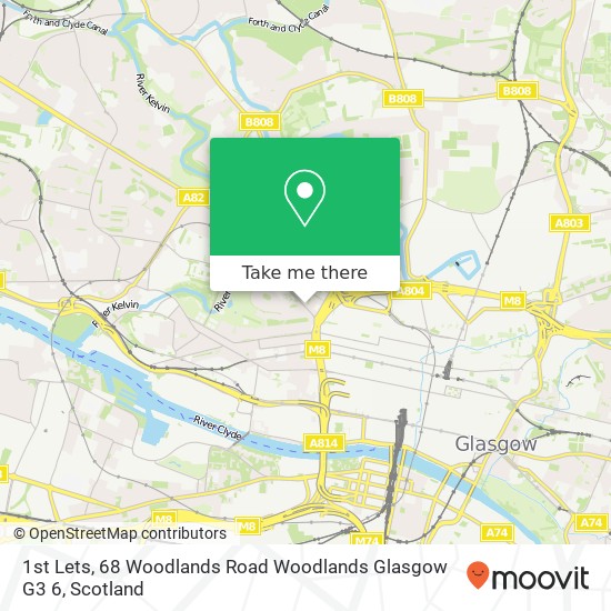 1st Lets, 68 Woodlands Road Woodlands Glasgow G3 6 map