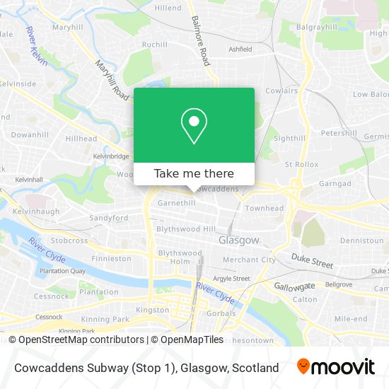 Cowcaddens Subway (Stop 1), Glasgow map