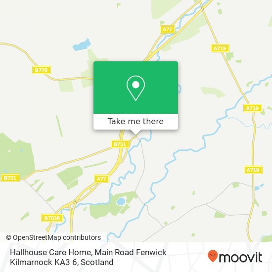 Hallhouse Care Home, Main Road Fenwick Kilmarnock KA3 6 map