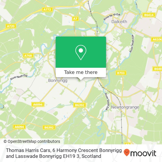 Thomas Harris Cars, 6 Harmony Crescent Bonnyrigg and Lasswade Bonnyrigg EH19 3 map