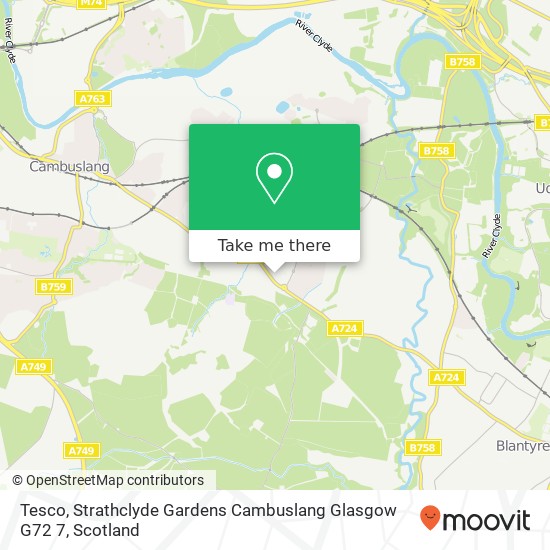 Tesco, Strathclyde Gardens Cambuslang Glasgow G72 7 map