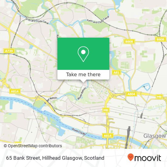 65 Bank Street, Hillhead Glasgow map