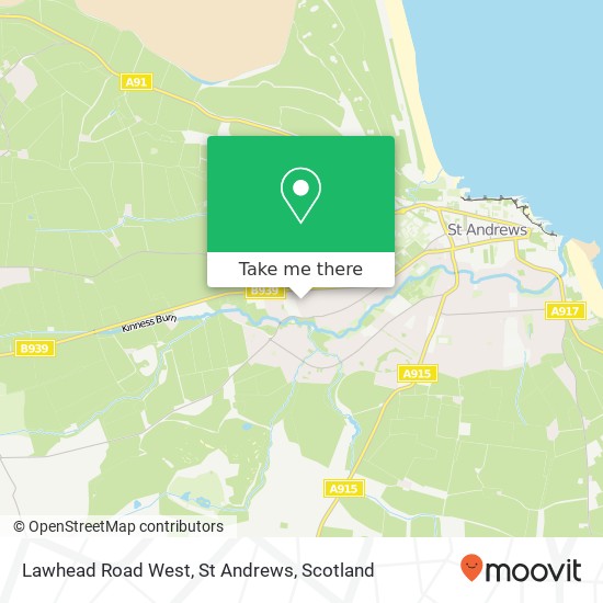 Lawhead Road West, St Andrews map