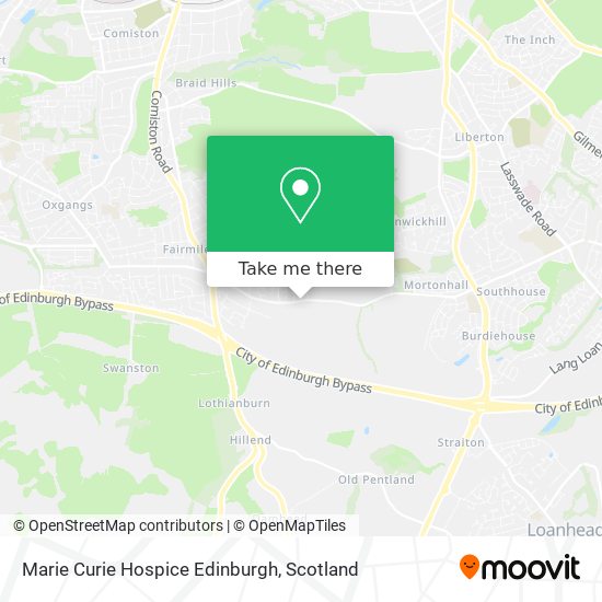 Marie Curie Hospice Edinburgh map