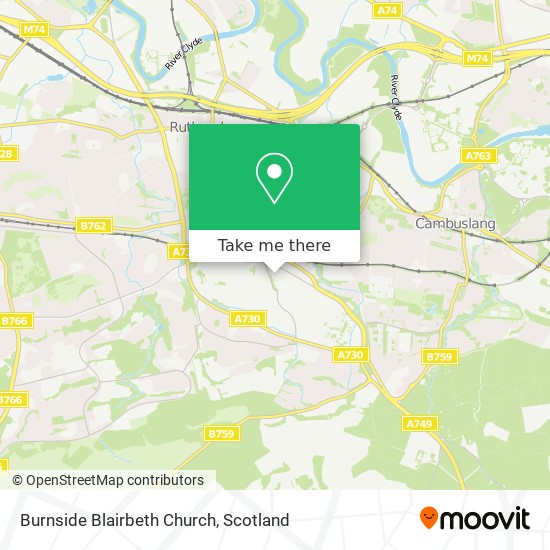 Burnside Blairbeth Church map