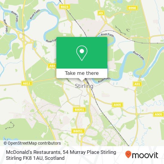 McDonald's Restaurants, 54 Murray Place Stirling Stirling FK8 1AU map